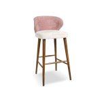 كرسي بار من خشب الزان الطبيعي بتصميم عصري للمطاعم والمقاهي