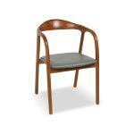 كرسي باذرعه مصنوع من خشب التيك الطبيعي مع تنجيد عالي الجودة للمقعدة